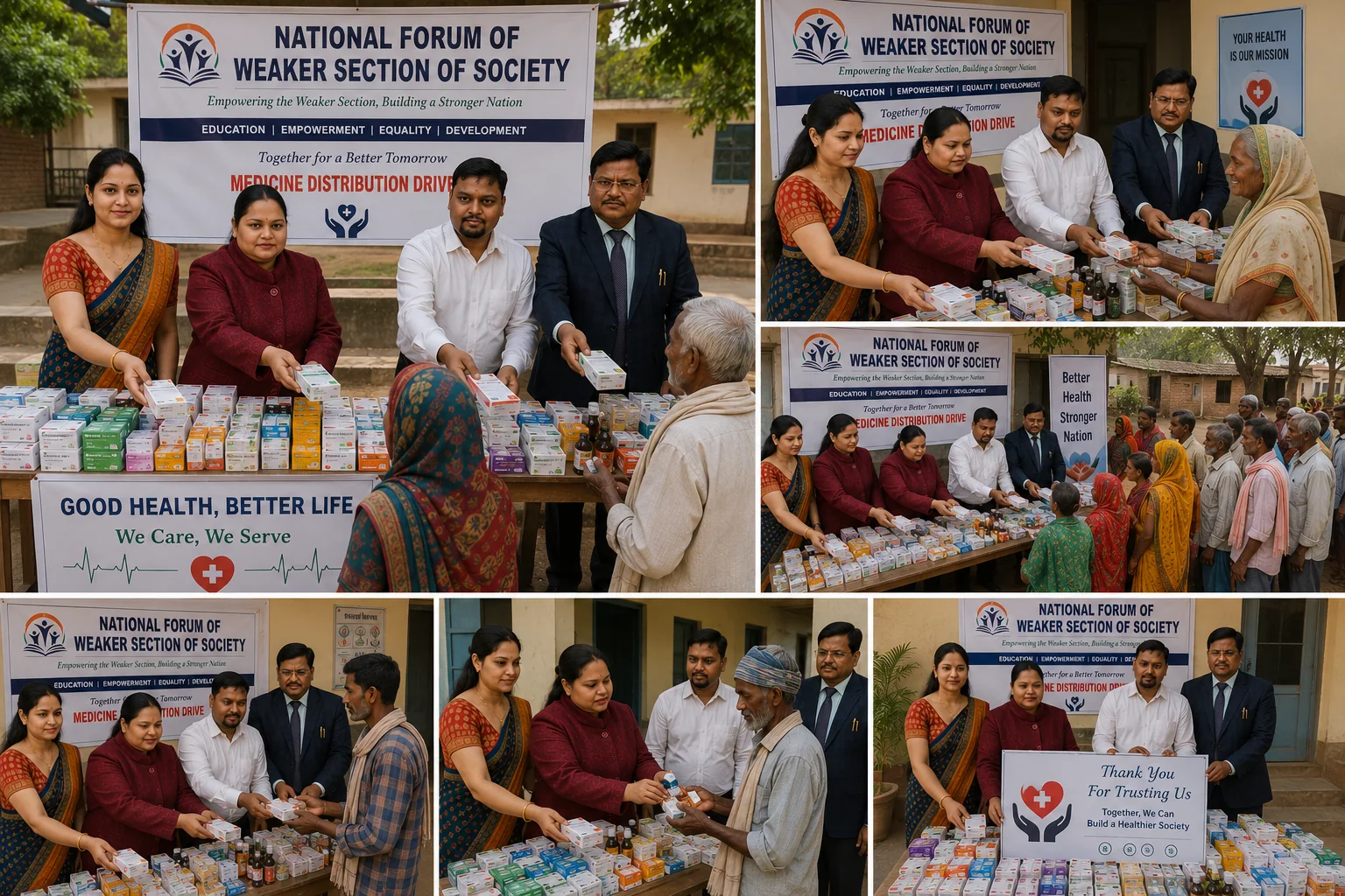 NFWS medicine distribution activity with community members