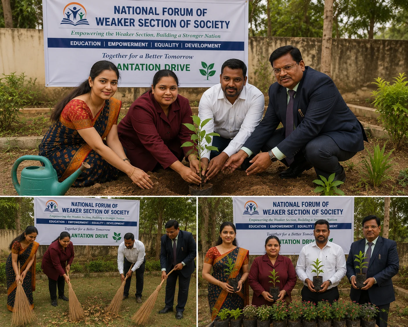 NFWS team participating in a plantation drive